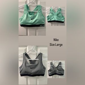 Nike sports bras size large like new